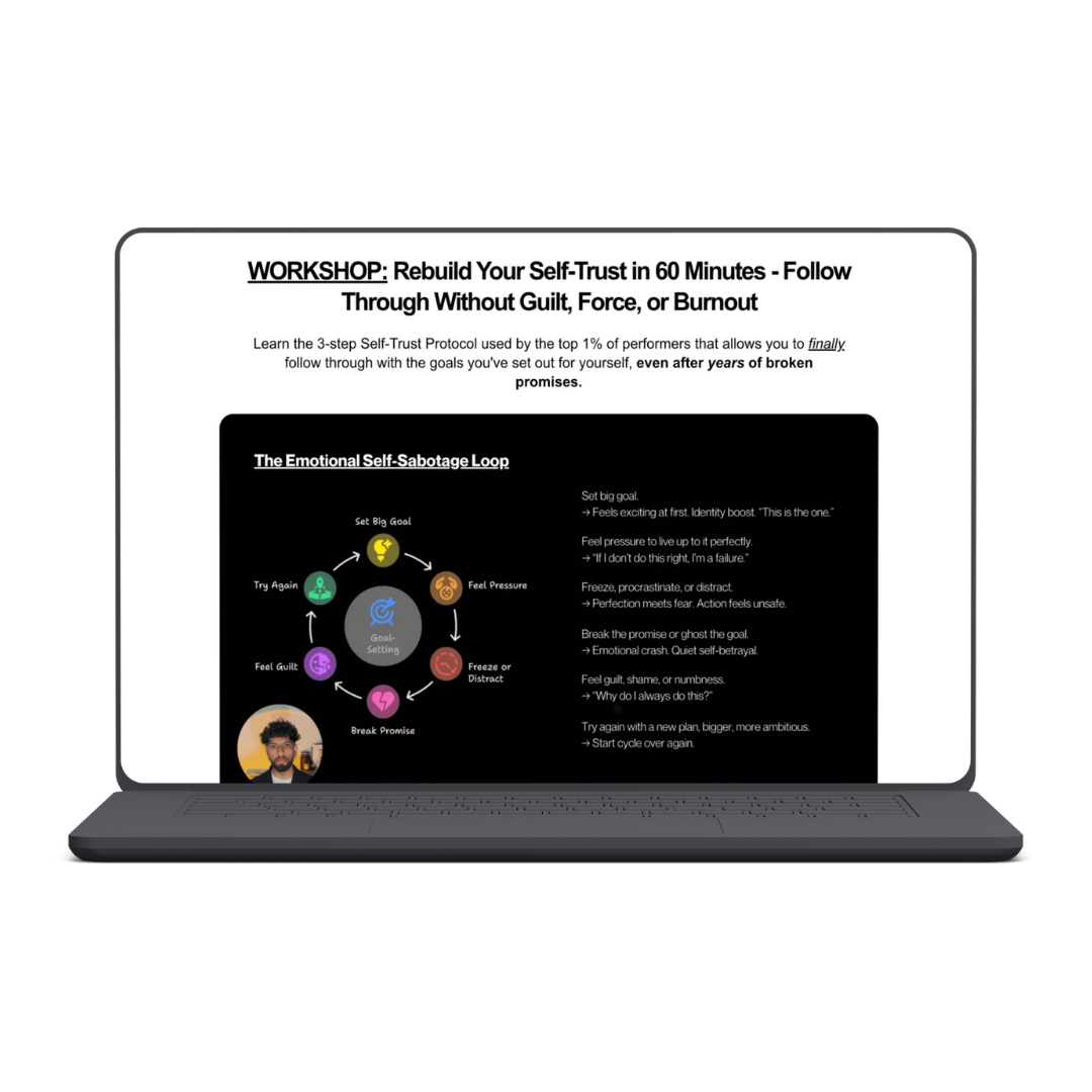 Remove self-sabotage (mindset), Rebuild Your Self-Trust in 60 Minutes)